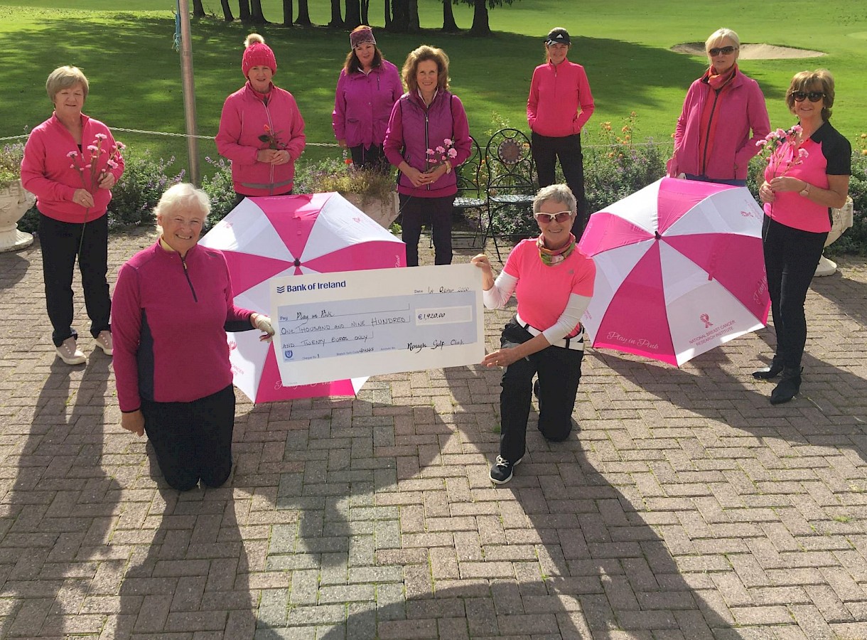 Members of Nenagh Golf Club with a cheque for €1,920 for Breast Cancer Research