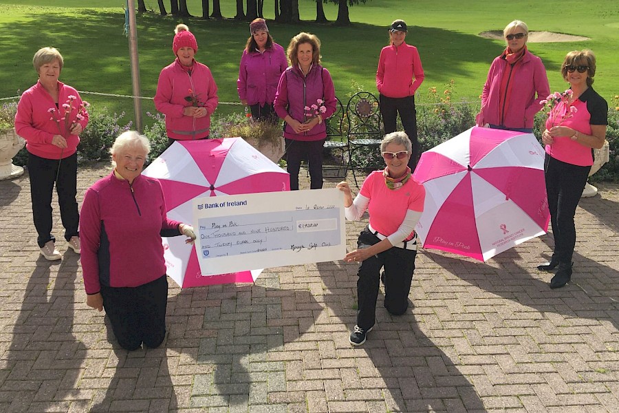 Members of Nenagh Golf Club with a cheque for €1,920 for Breast Cancer Research