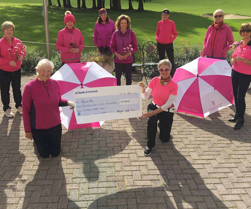 Members of Nenagh Golf Club with a cheque for €1,920 for Breast Cancer Research